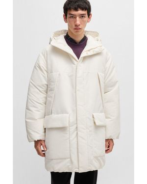 HUGO Water-Repellent Parka Jacket - White
