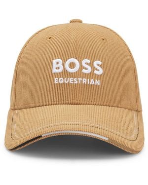 BOSS Reitsport-Cap Aus Baumwoll-Cord Mit Logo-Stickerei - Natur