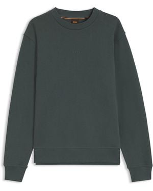 BOSS Sudadera De Felpa De Algodón Con Logo Estampado - Verde