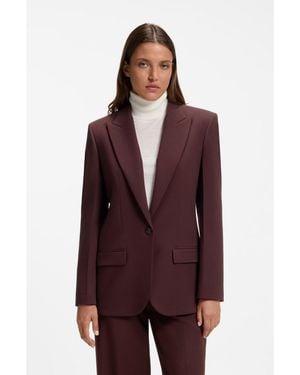 HUGO Modern-Fit Blazer With Peak Lapels - Purple