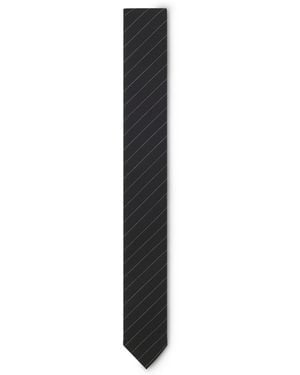 HUGO Tie With Diagonal Stripe - Black