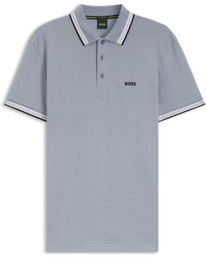BOSS Paddy-Polo Van Katoenpiqué - Grijs