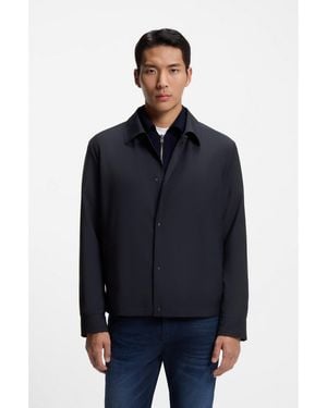 BOSS Relaxed-Fit Overshirt - Blue