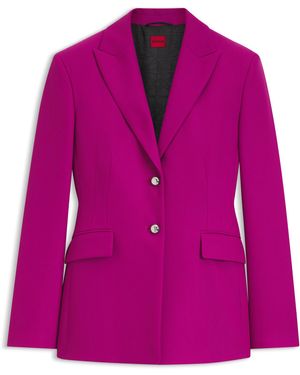HUGO Regular-Fit Blazer Met Metalen Knopen - Paars