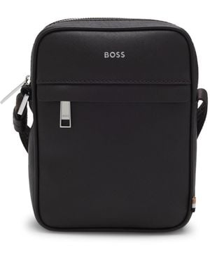 BOSS Reporter Bag With Signature Stripe And Logo Detail - Black