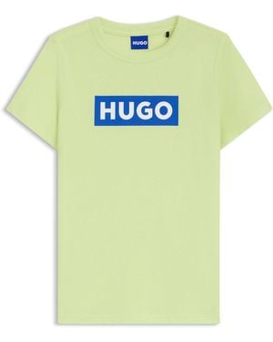HUGO Camiseta Slim Fit De Algodón Con Logo Estampado - Multicolor