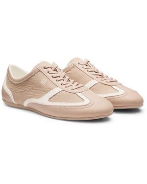 HUGO Low-Top Trainers With Leather And Suede - Pink