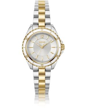 BOSS Zweifarbige Uhr Mit Epoxidharz Gefüllter Lünette - Mettallic