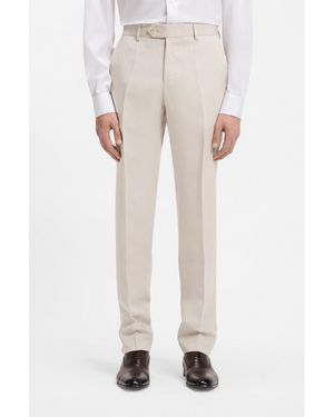 BOSS By Beckham Slim-Fit Trousers With Micro Pattern - White