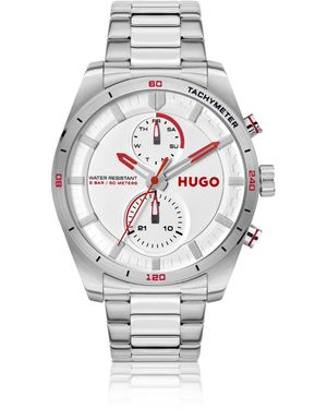HUGO Uhr Aus Edelstahl Mit Details Im Rennsport-Stil - Mettallic