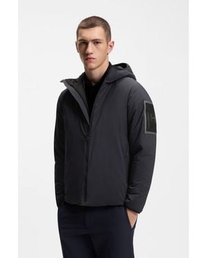 BOSS Water-Repellent Jacket With Adjustable Hem - Blue