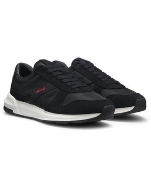 HUGO Sneakers Met Suède Afwerking - Zwart
