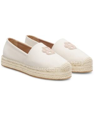 BOSS Canvas Espadrilles With Double B Monogram - White