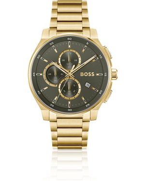 BOSS Goudkleurige Chronograaf Horloge Met Matte, Gelaagde Wijzerplaat - Metallic