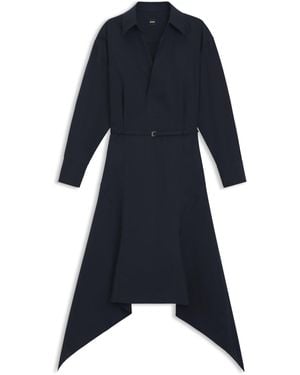 BOSS Overhemdjurk Met Riem Van Katoenen Popeline - Blauw