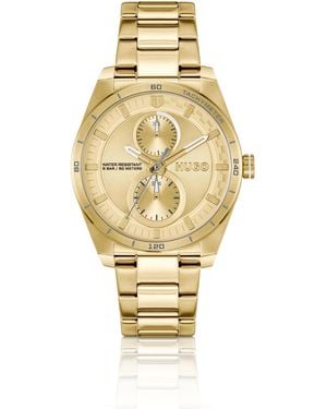 HUGO Goudkleurig Horloge Met Racesport-Geïnspireerde Details - Metallic