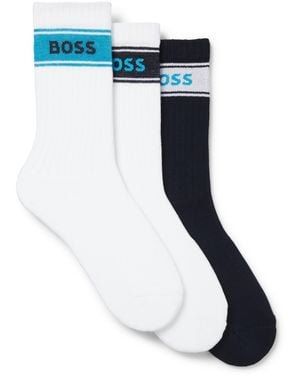 BOSS Patterned Men's Casual Socks Size 7-13 - Blue