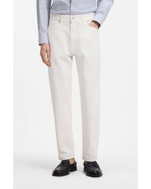 HUGO Relaxed-Tapered-Fit Jeans - White