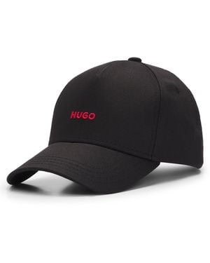 HUGO Cotton-Twill Cap With Embroidered Logo - Black