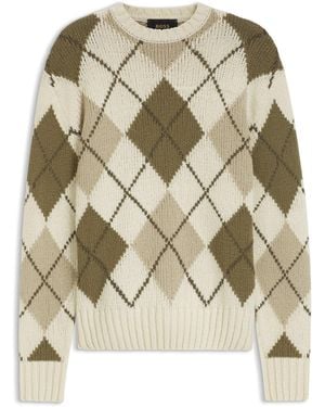 BOSS Maglione Con Motivo Argyle - Metallizzato