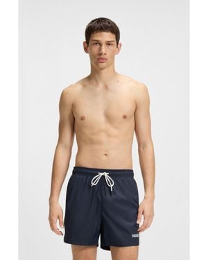 HUGO Swim Shorts With Contrast Logo Print - Blue