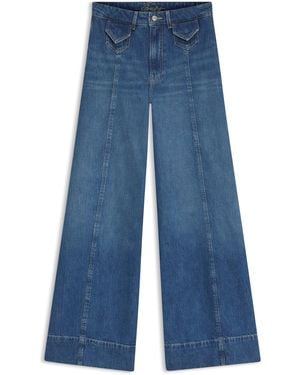 BOSS Jeans Mit Weitem Beinverlauf Und Hohem Bund - Blau