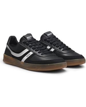 BOSS Lage Sneakers Met Contrasterende Gumzool - Zwart
