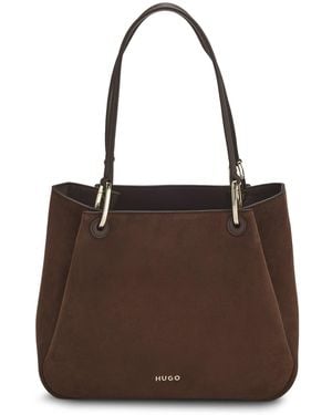 HUGO Tote Bag Piccola Con Dettagli - Marrone