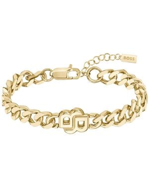BOSS Gold-tone Bracelet With Double B Monogram Women's Jewellery - Metallic