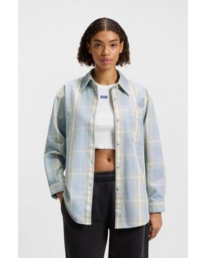 HUGO Oversized-Fit Blouse - Blue