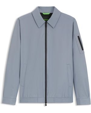 BOSS Waterafstotende Jas Van Stretchmateriaal - Blauw