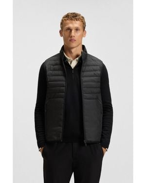 BOSS Water-Repellent Gilet With Decorative Reflective Accents - Black