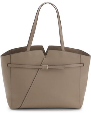 BOSS Bolso Tote Revers De Piel Con Detalle De Cinturón - Marrón