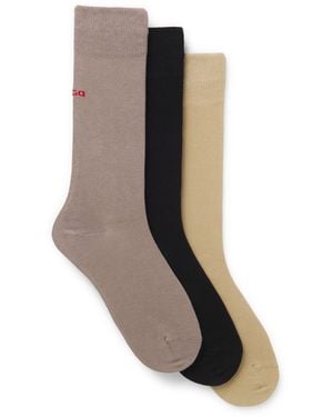 HUGO 3-Pack Regular-Length Socks - Brown
