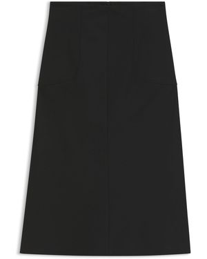 HUGO Falda Acampanada Con Detalles En Las Costuras - Negro