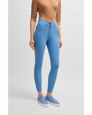 BOSS Equestrian Full-Grip Breeches With Four-Way Stretch - Blue