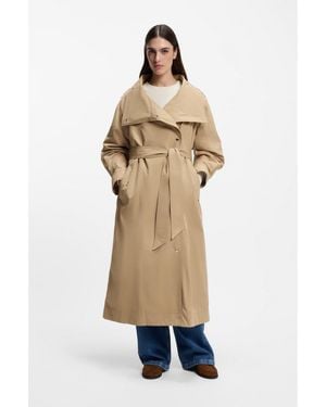 BOSS Water-Repellent Trench Coat - Natural