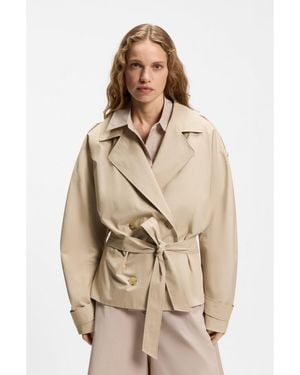 BOSS Belted Short Coat - Natural