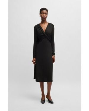 BOSS Twist-Front Dress - White