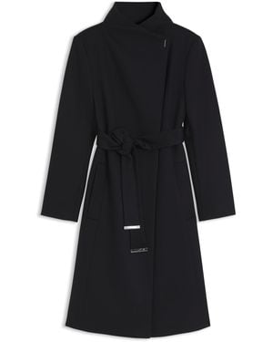 BOSS Eleganter Mantel Aus Schurwolle Mit Kaschmir Und Gürtel - Schwarz