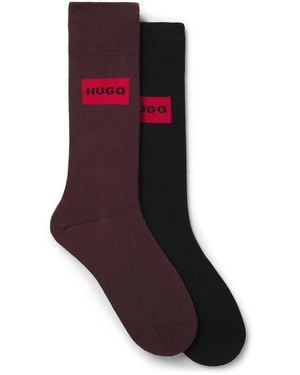 HUGO Two-Pack Of Regular-Length Socks With Logo Labels - Red