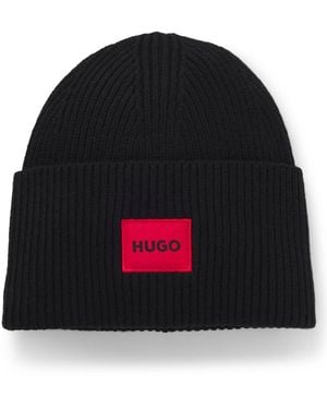 HUGO All-Gender Logo Beanie Hat - Black