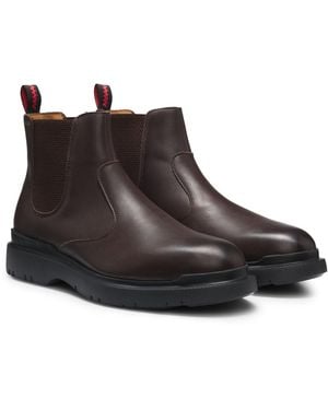 HUGO Chelsea Boots Aus Leder Mit Extraleichter Sohle - Braun