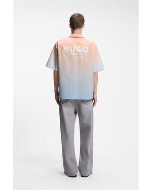 HUGO Relaxed-Fit Shirt With Gradient Print - Grey