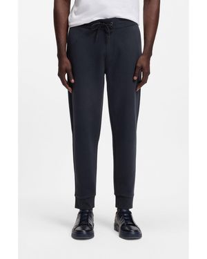 BOSS Casual Cotton-Blend Trousers With Cuffed Hems - Blue