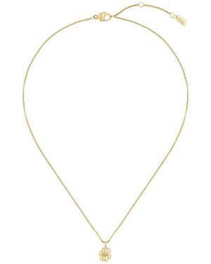 BOSS Tone Necklace With Double B Monogram Pendant - Metallic
