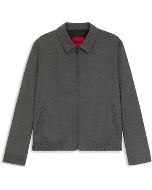 HUGO Slim-Fit Colbert Van Gemêleerd Stretchflanel - Grijs