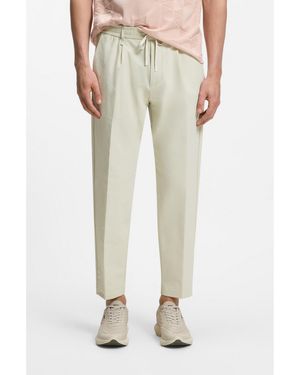 BOSS Active Tapered-Fit Trousers - Natural