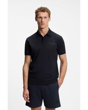 BOSS Paddy Polo Shirt With Structured Logo Patch - Black