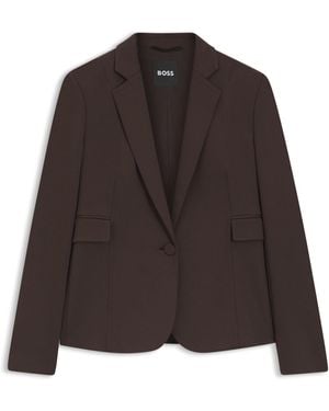BOSS Slim-Fit Blazer Mit Schrägen Abnähern - Braun